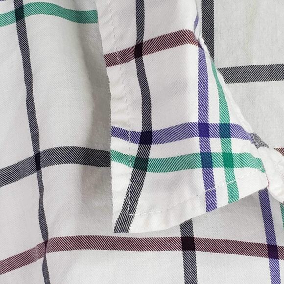 Talbots Shirt Button Up White Plaid Print LS Shirt Womens Plus Size 3X Cotton - Picture 7 of 9